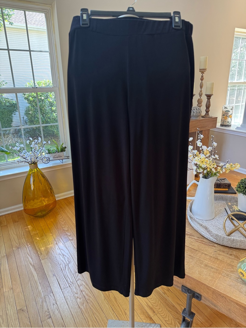 NY Collection Black Pull-On Pants - Flowing Silhouette